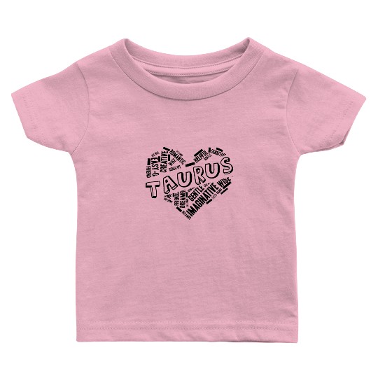 Taurus Heart Word Cloud Doodle Astrology Zodiac St Baby T Shirts