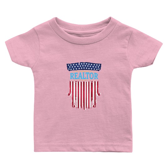 Proud American Patriotic USA Flag Realtor Real Est Baby T Shirts