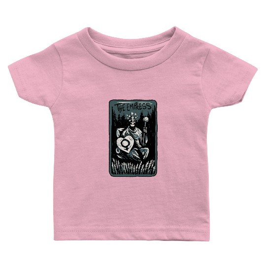 The Empress Skeleton Skull Tarot Card Baby T Shirts