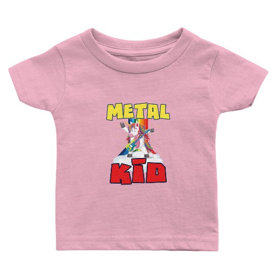 Rock Sign Guitar Unicorn Rainbow Metal Kid Music Baby T Shirts