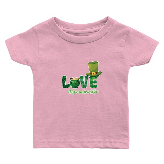 Shamrock Love Grandma Saint Patrick Day Baby T Shirts