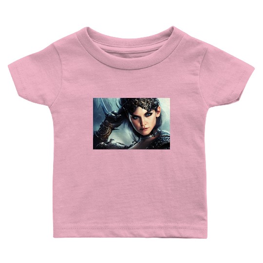 Warrior princess wearing gothic plate fantasy art Baby T Shirts