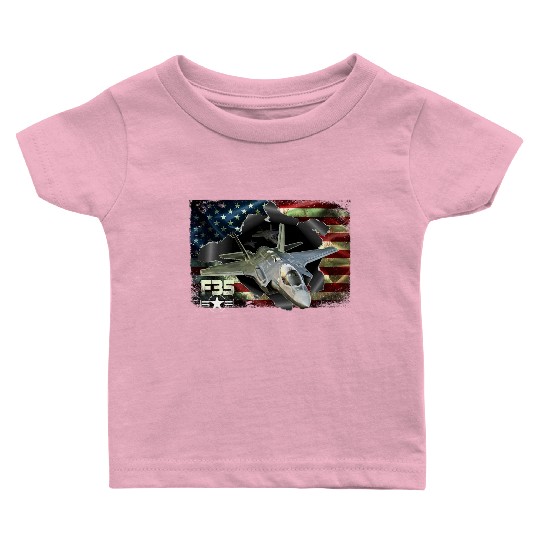 F 35 Lightning Air Force Military Veteran Pride US Baby T Shirts