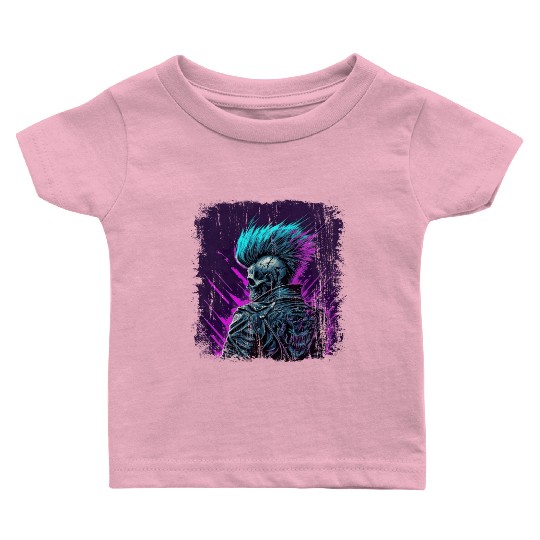 Apocalyptic Neon Retro Punk Zombie Baby T Shirts