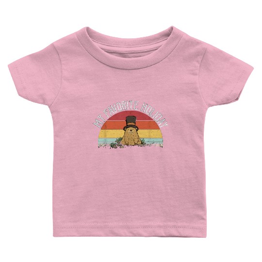 Retro Groundhog Day Gifts Groundhog Day Baby T Shirts