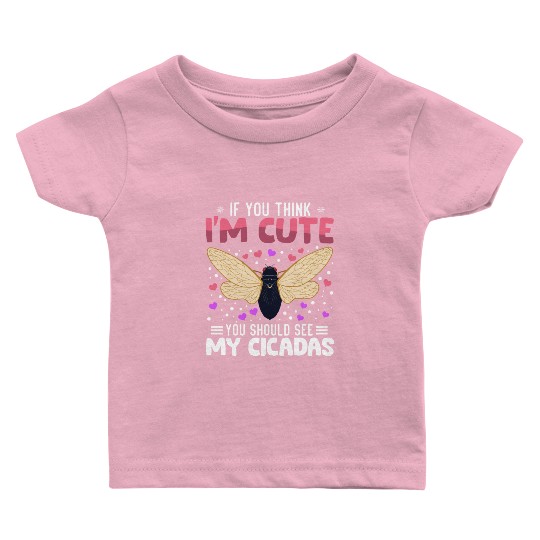 Cicadas Heart Valentine's Day Animal For Womens Baby T Shirts