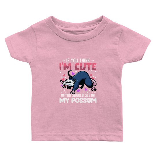 Possum Heart Valentine's Day Animal For Womens Baby T Shirts