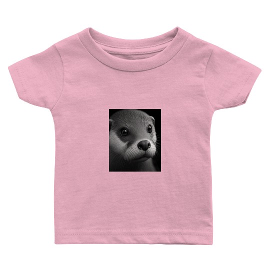 Fashionable Otter Design Cool Sea Otter With Blue Baby T Shirts