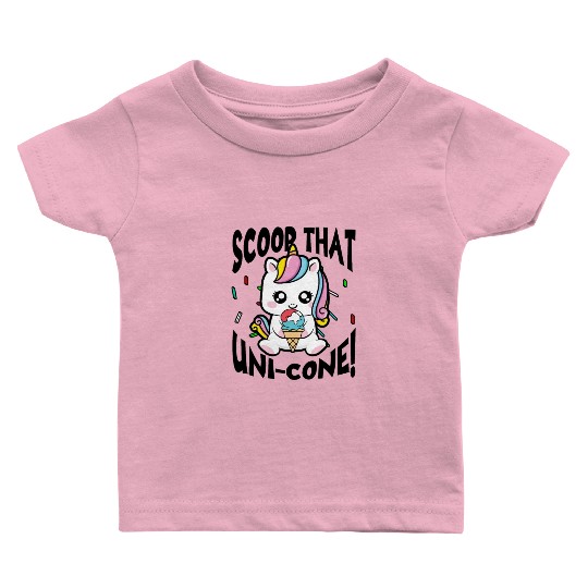 Rainbow Cute Unicorn Ice Cream Lover Mythical Baby T Shirts