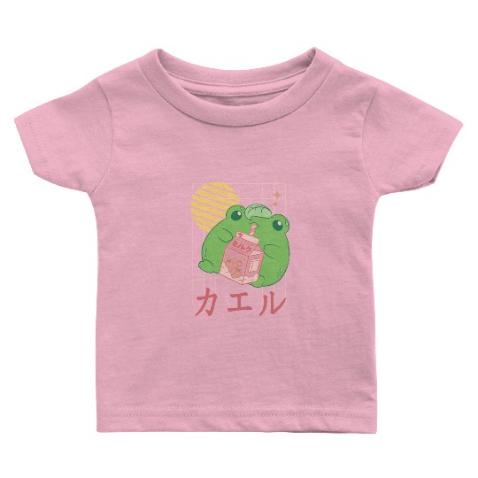 Strawberry Milk Frog Japanese Baby T Shirts