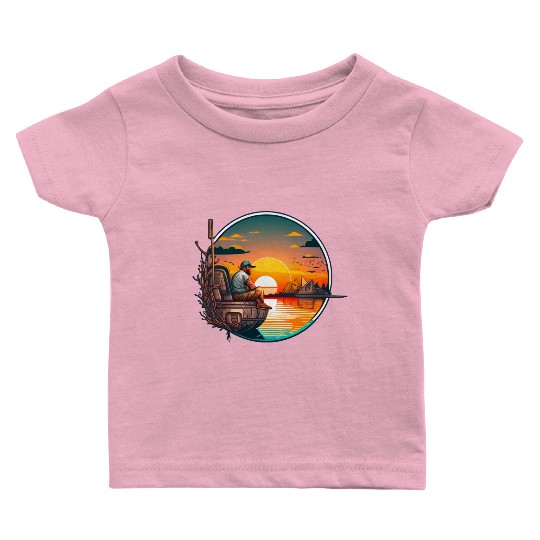 Peaceful Fishing Baby T Shirts