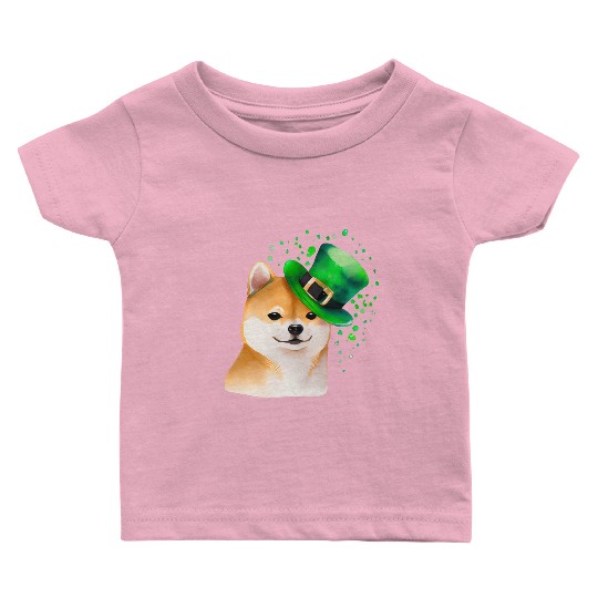 St Patrick's Day Irish Shiba Inu Saint Patrick Baby T Shirts