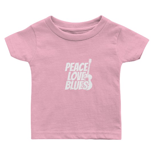 Peace Love Blues Music Trumpet Baby T Shirts