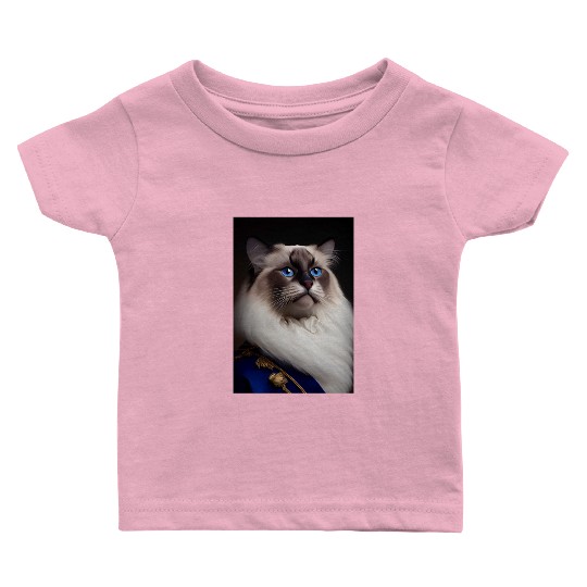 Birman Cat Breed Portrait Royal Renaissance Animal Baby T Shirts