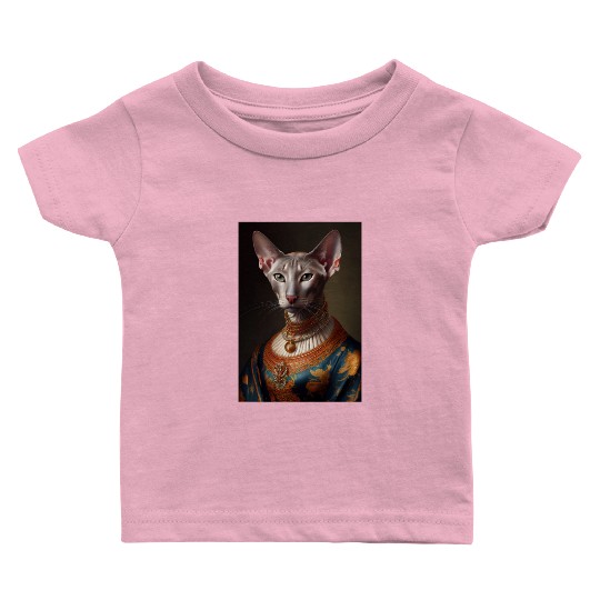 Oriental Shorthair Queen Cat Breed Portrait Royal Baby T Shirts