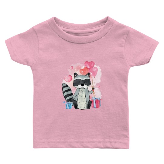 Raccoon Valentines Day Trash Panda Raccoon lover Baby T Shirts