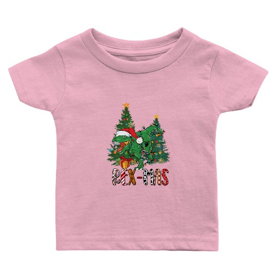 Dino dinosaur T-rex Trex Tyrannosaurus Xmas Baby T Shirts