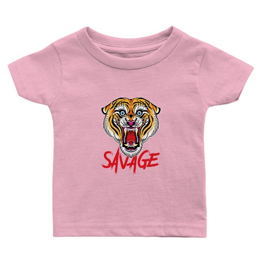 Savage Tiger Traditional Tattoo Baby T Shirts