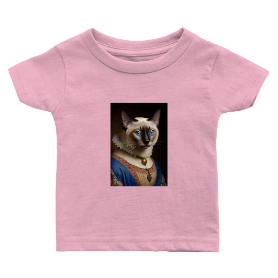 Siamese Cat Breed Portrait Royal Renaissance Anima Baby T Shirts