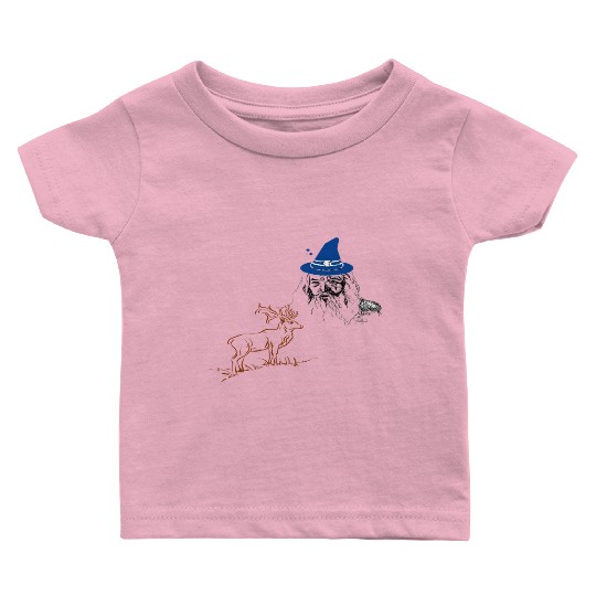 Wizard and Deer Baby T Shirts