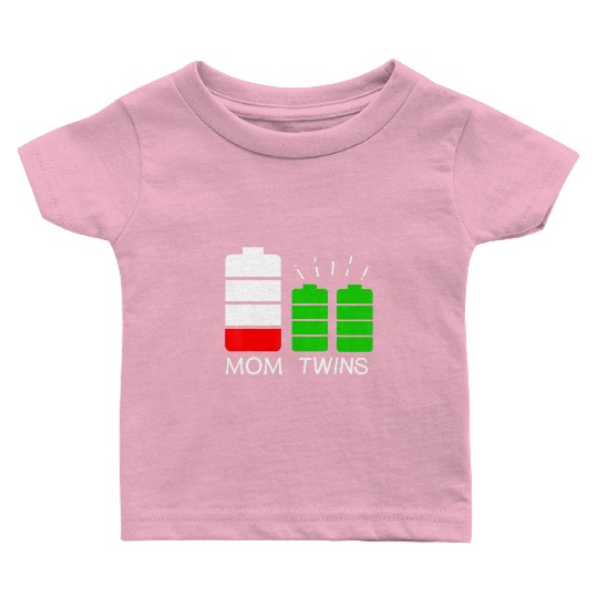 Twin Mom Low Battery Tired Mom Of Twins Baby T Shirts