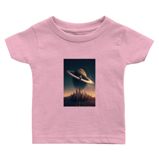 Solar system planet Saturn galaxy Baby T Shirts