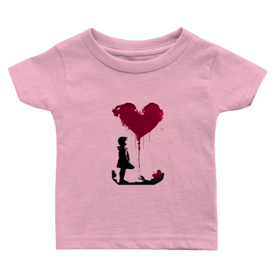 Banksy Love Heart Style Baby T Shirts