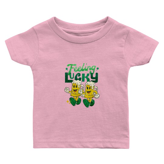 St Patrick's Day Feeling Lucky Retro Vintage Beer Baby T Shirts