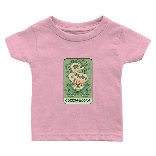 Tarot Card Goblincore Snake Cottagecore Frog Aesth Baby T Shirts