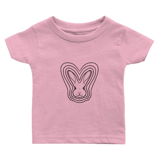 Funny Easter Rabbit Head As Color In Easter Baby T Shirts