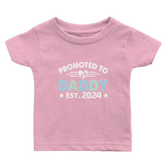 Promoted to daddy 2024 daddy to be Baby T Shirts