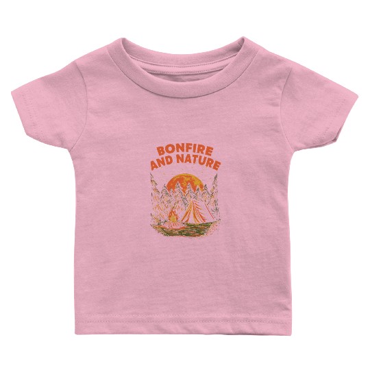 Bonfire and Nature Camping Wildlife Camper Outdoor Baby T Shirts