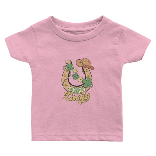 Lucky Shamrock Horseshoe Baby T Shirts