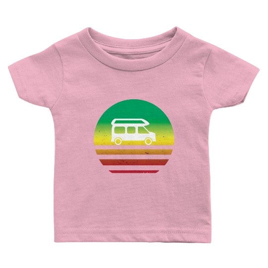Camper Van Retro Sunset Vintage sun camping Baby T Shirts