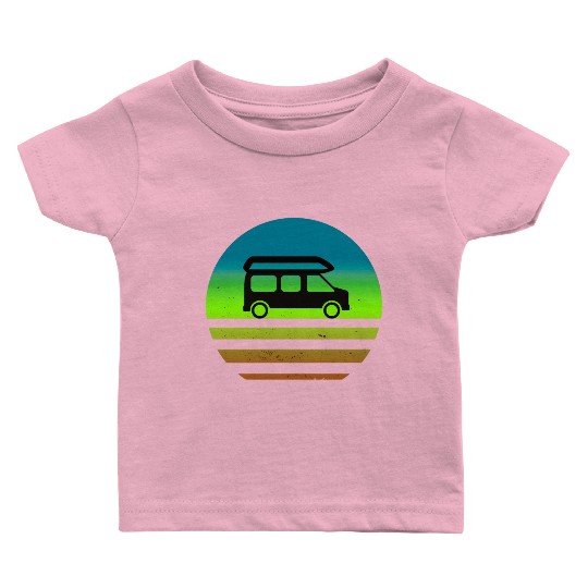 Camper Van Retro Sunset Vintage sun camping Baby T Shirts