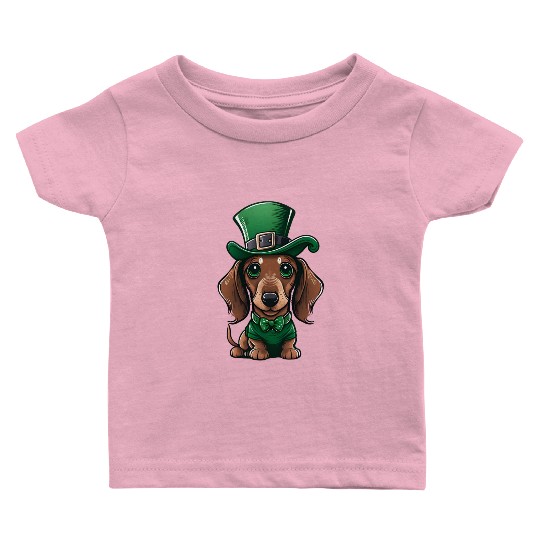 St Patricks Day Dachshund 17 March Wiener Dog Baby T Shirts