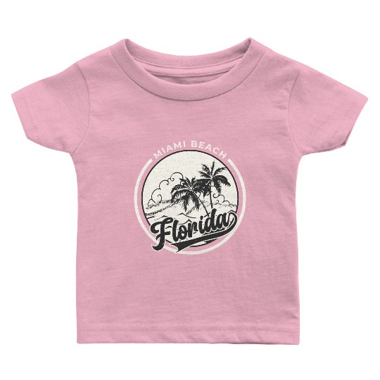 vintage Miami beach, Summer beach Baby T Shirts