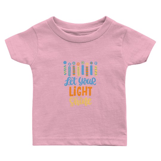 Funny Hanukkah Let Your Light Shine Menorah Adults Baby T Shirts