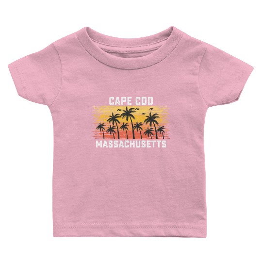 Cape Cod Massachusetts Summer Retro VIntage Baby T Shirts