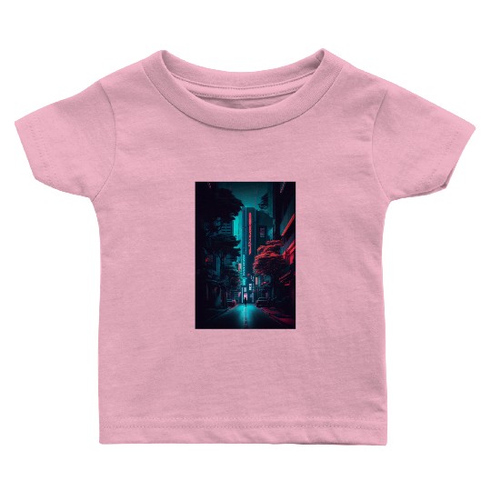 Tokyo Japan Japanese Aesthetic Graphic Night Scene Baby T Shirts
