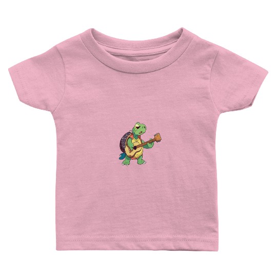 Turtle Tortoise Guitar Players Guitarist Baby T Shirts