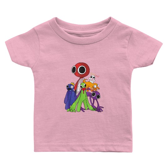 Rainbow Friends blue red orange green Baby T Shirts