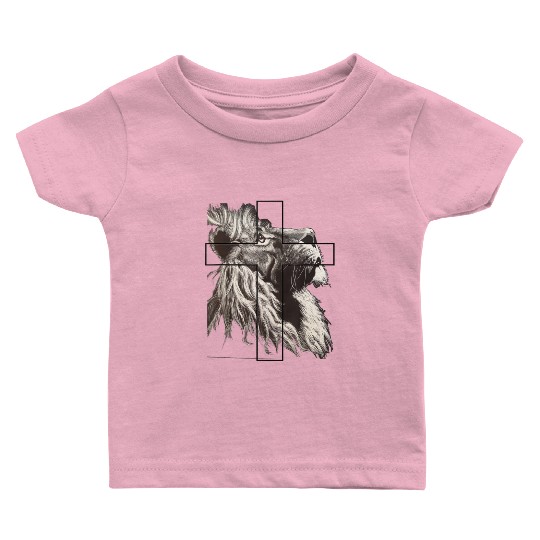 Lion Love Cross God Savior Church Christian Gift C Baby T Shirts
