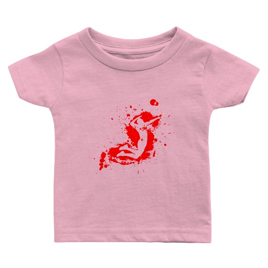 Volleyball Spike Man Red Baby T Shirts
