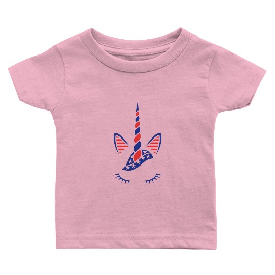 USA Flag Unicorn Sublimation Baby T Shirts