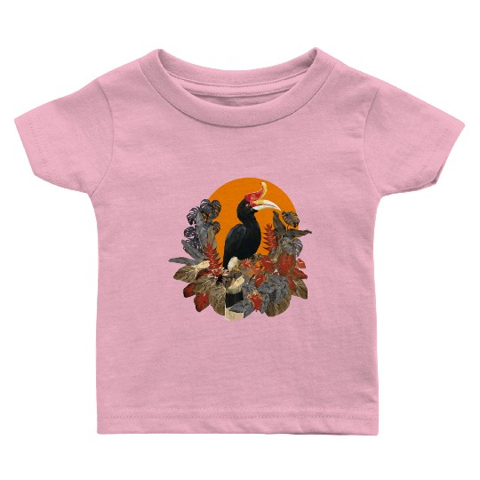 Low Polygonal Of Rhinoceros Hornbill Birds Baby T Shirts