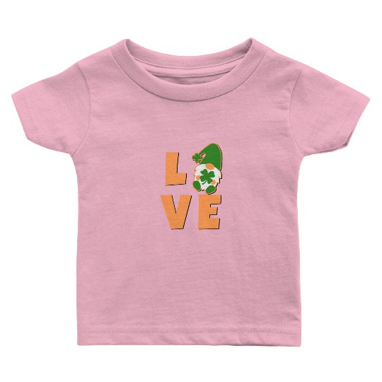 Love Gnome St Patricks Day Woman, Lucky Clover Baby T Shirts