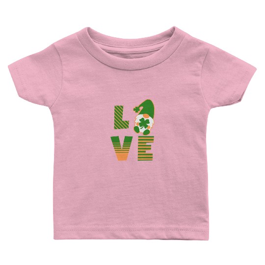 Gnome St Patricks Day Woman Love, Lucky Clover Baby T Shirts