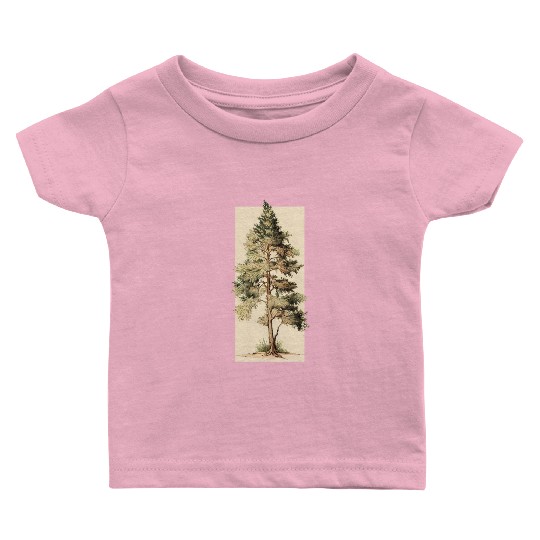 Serenity in Nature: Cedar Tree Art Baby T Shirts