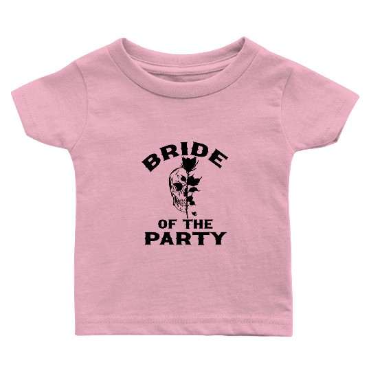 Gothic Wedding Bride of the Party Rose Design Baby T Shirts